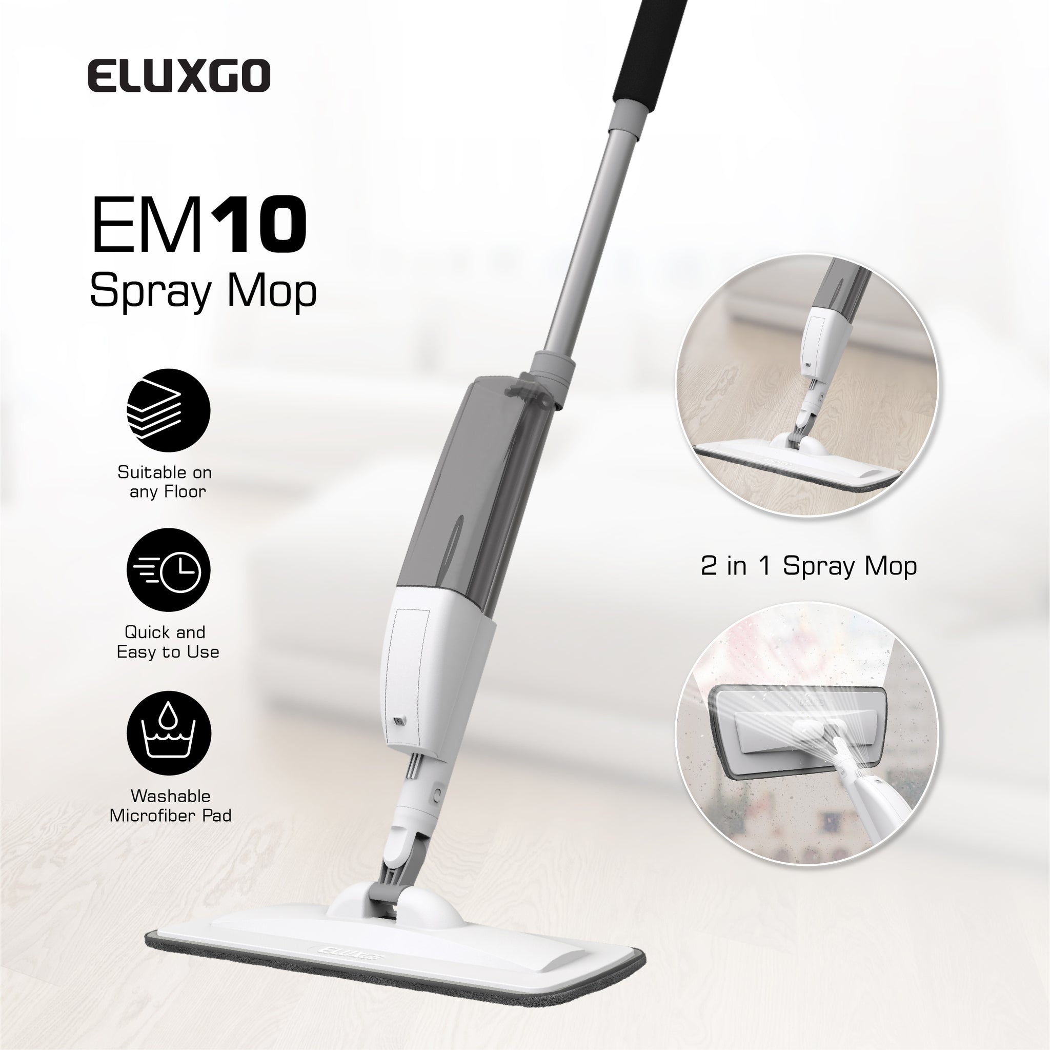 EM10 Spray mop that is suitable on any floor