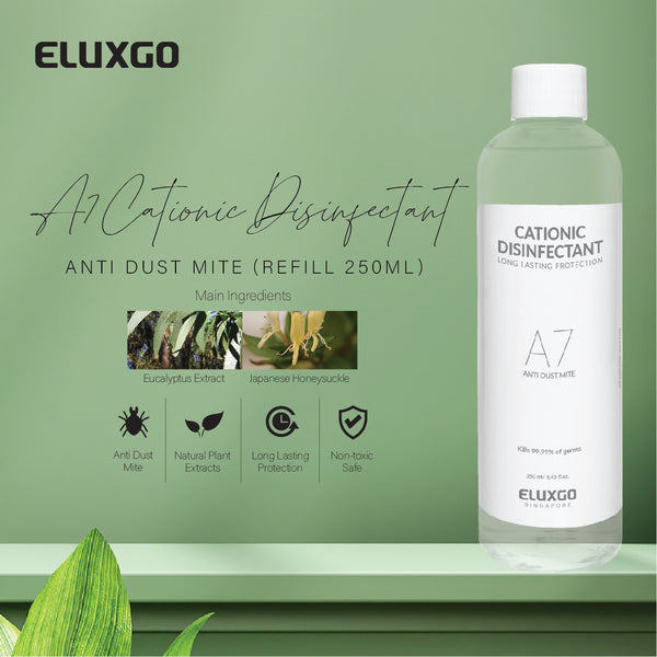 Eluxgo-A7-Cationic Disinfectant-Refill-250ml-Kills-99.99%-of germs