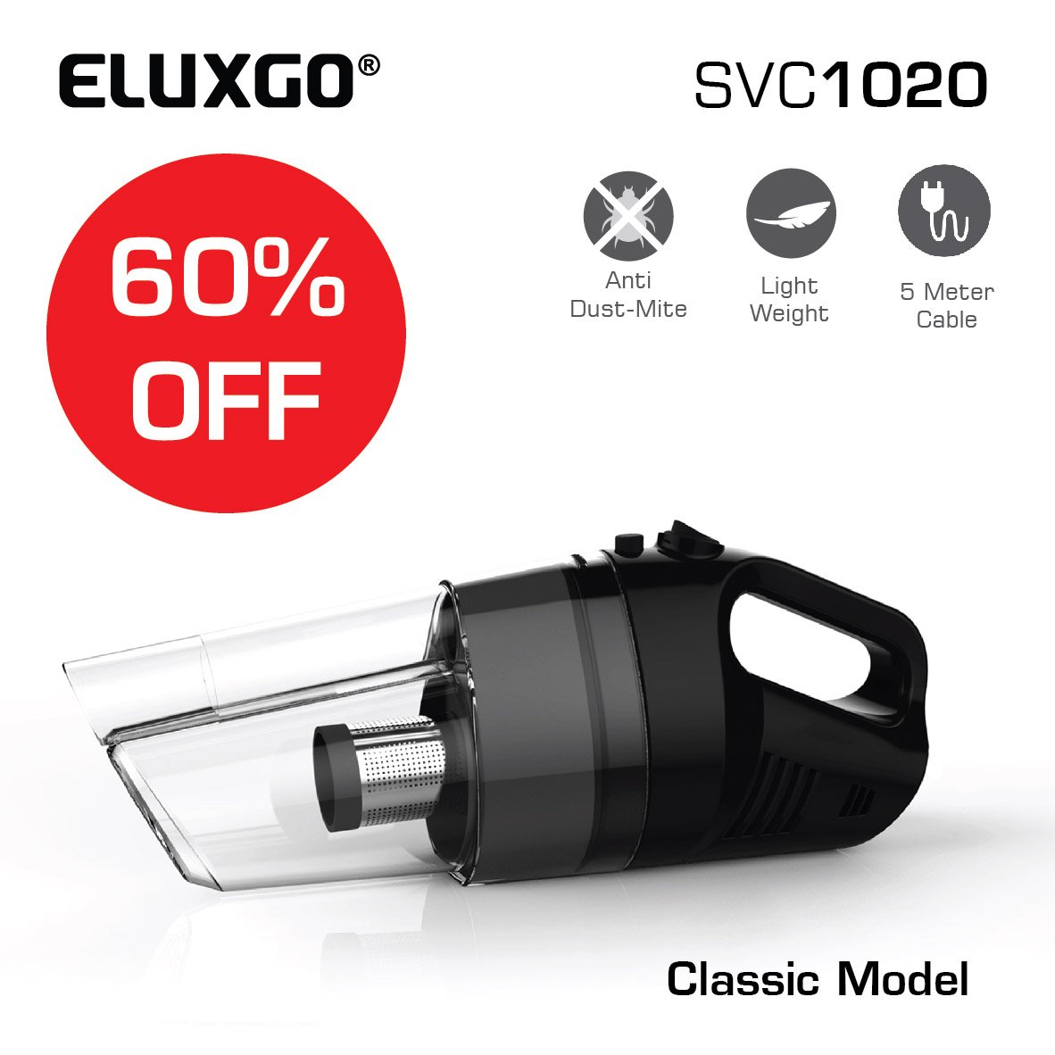 Eluxgo-ALT SVC1020-Corded-Vacuum Cleaner-Small-and-Lightweight-bagless