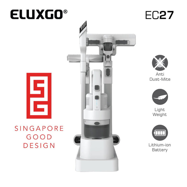 Eluxgo EC27 Cordless Vacuum Cleaner White Anti Dust Mite 